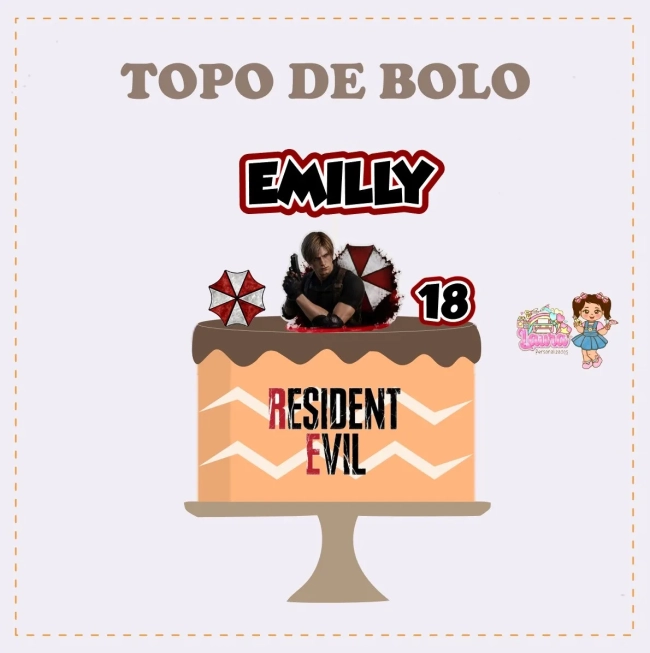 Kit Festa Só Um Bolinho RESIDENT EVIL - Decoração de Festa