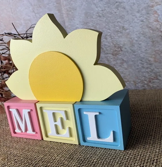Cubos Decorativos Personalizados MDF Quarto de Bebê + Sol