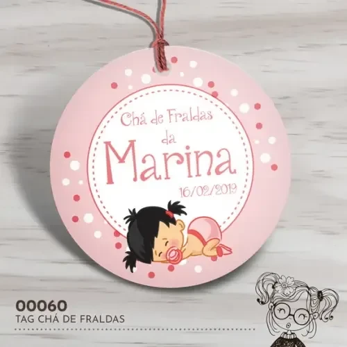 Tag Redonda Chá de Fraldas - 00060