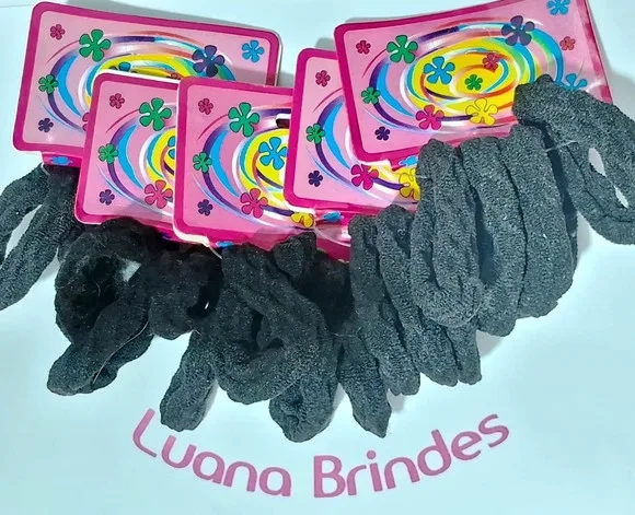 Xuxinha para Cabelos Pacotes com 20 Unidades Preto