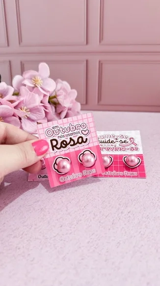 Tag para Brinco Outubro Rosa - Não Acompanha Brinco