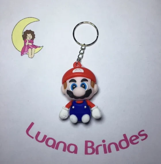 Chaveiro Mario Bros de Emborrachado 3d Pct C/2 Unidades