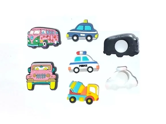 Aplique C/adaptador P/crocs Carros Pacotes com 10 Unidades
