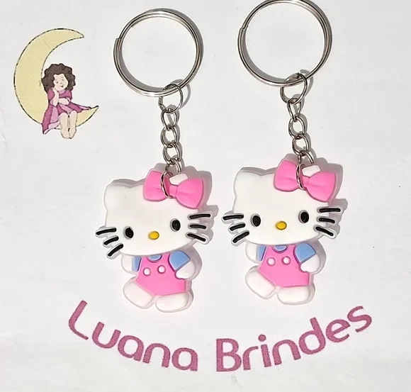 Chaveiro Hello Kitty e Melody Emborrachado Pcts com 6 Peças