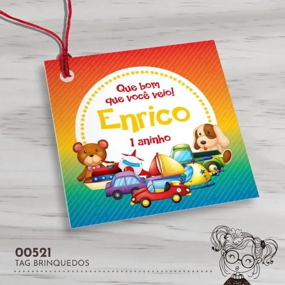Tag Quadrada Brinquedos - 00521