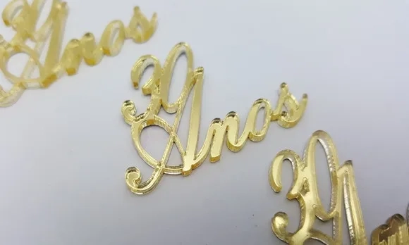 Aplique 30 anos Acrílico Espelhado Dourado 2,9cm Pct 7 Unids