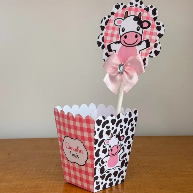 PEGUE E MONTE - Centro de Mesa VAQUINHA - Decoração de Festa | Lembrancinhas | Aniversário | Personalizados