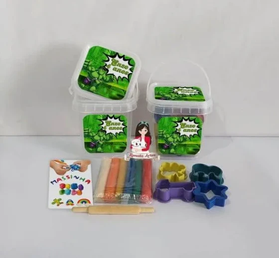 Kit Massinha no Baldinho Personalizado Hulk