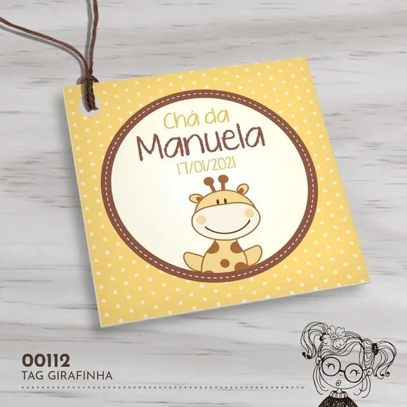 Tag Quadrada Girafinha - 00112