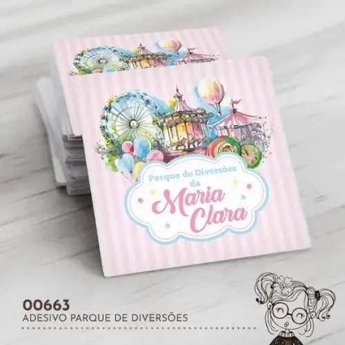 Adesivo Quadrado Parque de Diversões - 00663