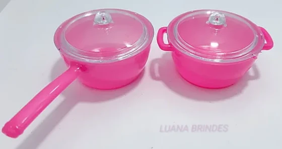 Kit Panelinhas Rosa Choque de acrílico c/tampa-pct c/4 Kits
