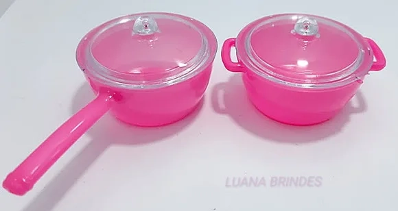 Kit Panelinhas Rosa Choque de acrílico c/tampa-pct c/4 Kits