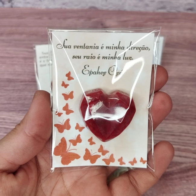 20 UNIDADES Mini Sabonete Coração Diamante no Card  Lembrancinhas Oyá