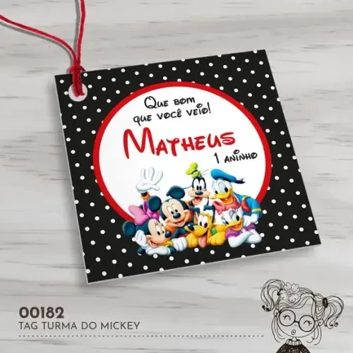 Tag Quadrada Turma do Mickey - 00182