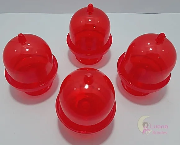 Mini Cúpula Vermelha de Acrílico - pct c/5 unidades
