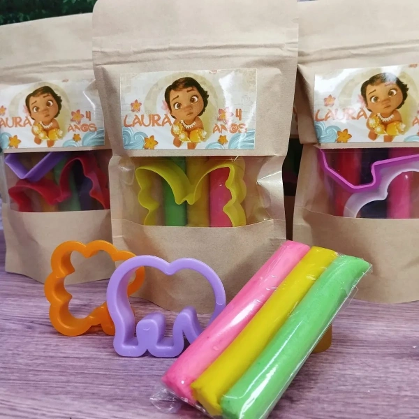 30 Unidades Kit Massinha Zip Lock - Moana Baby - Moana Adulta - Trabalhamos com qualquer tema - Informar tema no chat