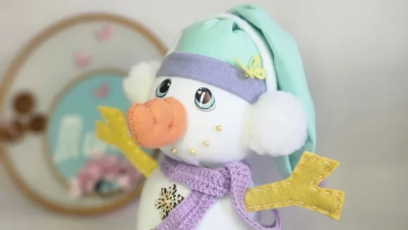 Boneco de Neve em Feltro* Chamar Chat Antes Compra