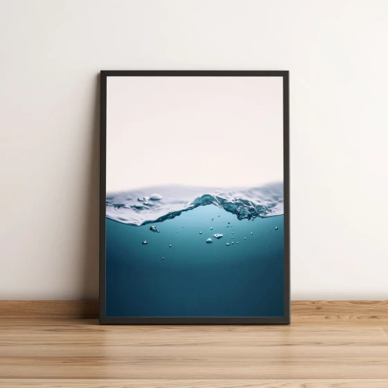 Quadro Onda Azul Minimalista 2669