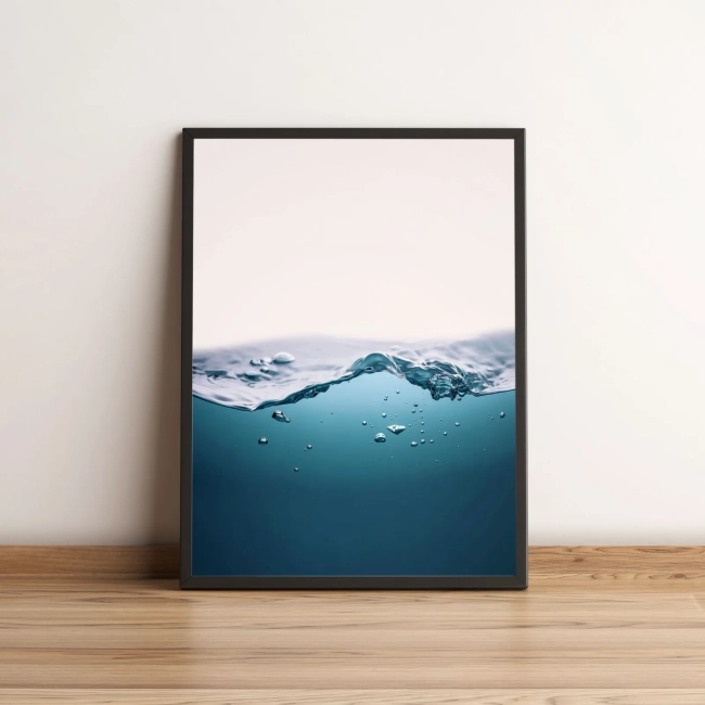 Quadro Onda Azul Minimalista 2669
