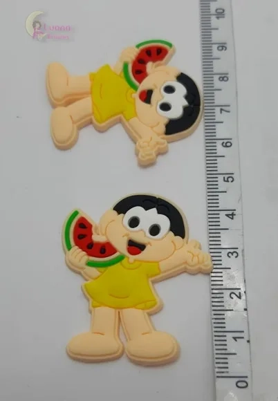 Apliques Mônica e Magali de Borracha - Pct C/6 Unidades