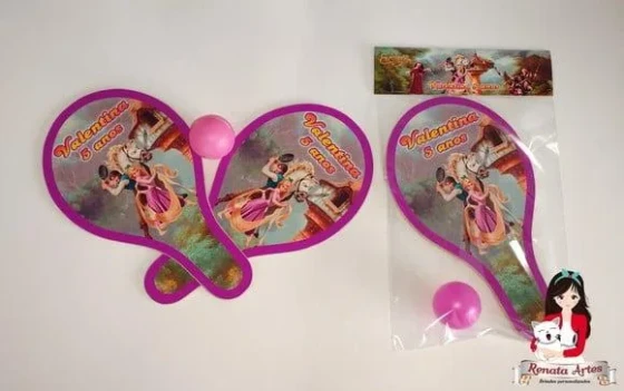 Raquetes de Ping Pong Personalizada Tema Enrolados