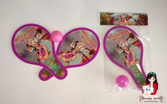 Raquetes de Ping Pong Personalizada Tema Enrolados