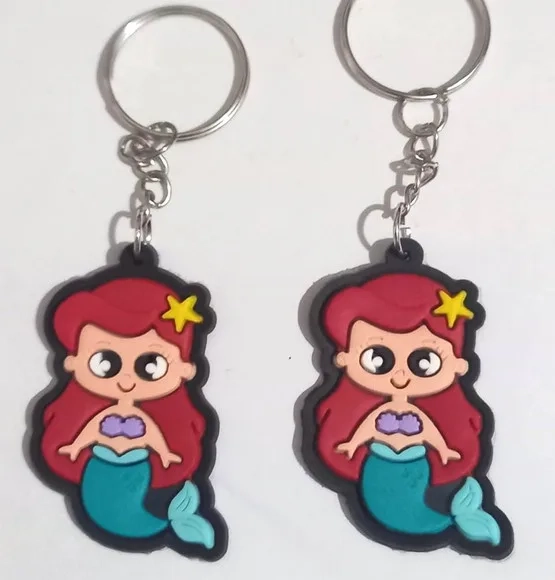 Chaveiro Princesa Ariel Emborrachado - 4 Peças