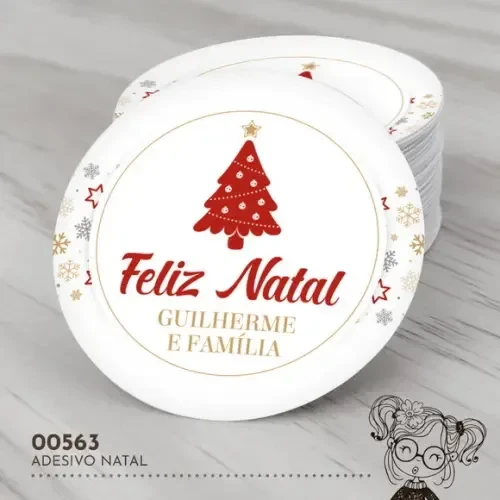 Adesivo Redondo Natal - 00563