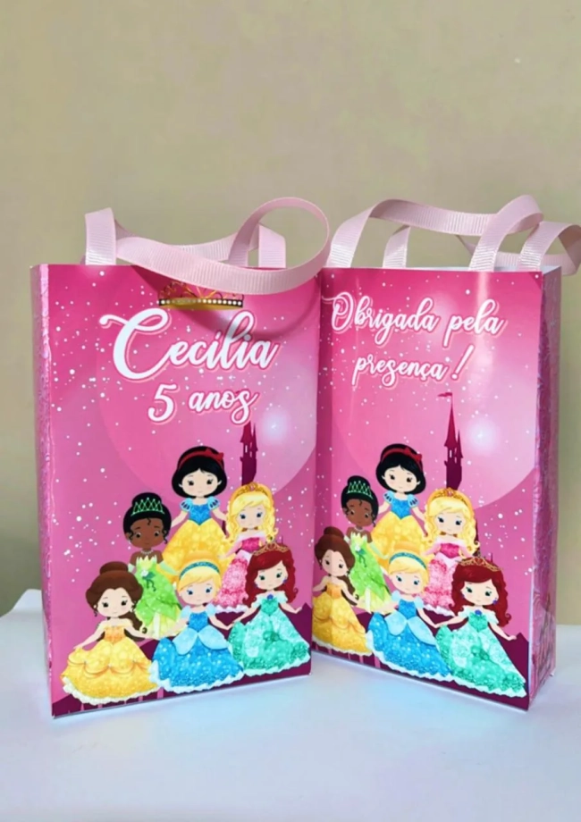 Sacolinhas Personalizada Princesas Baby Lembrancinhas Para Aniversário