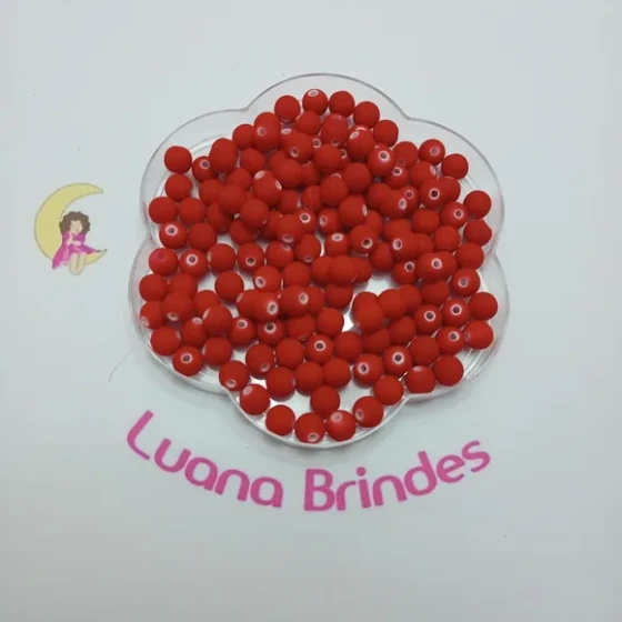 Bolinha Emborrachada Vermelha 8mm Pct 100 Unidades