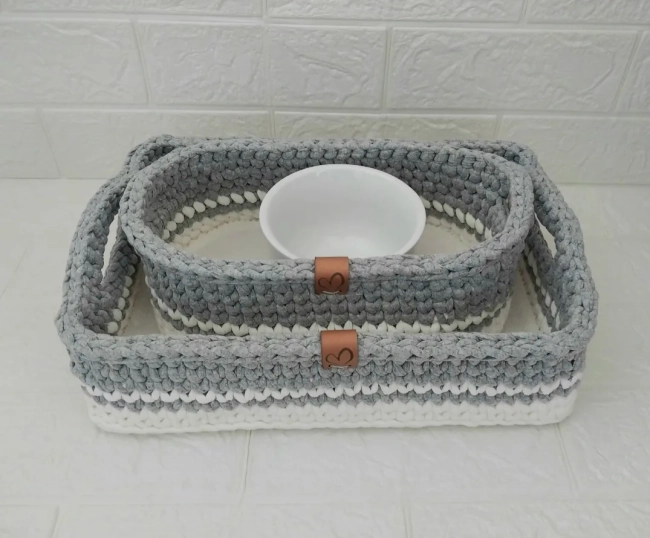Kit Higiene do Bebê 2 peças + molhadeira cinza e branco