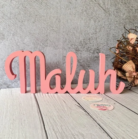 Linha Cursiva -letras Decorativas em mdf Quarto de Bebê