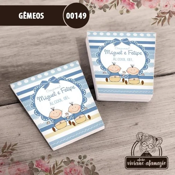 Adesivo Bisnaga Álcool Gel Gêmeos - 00149