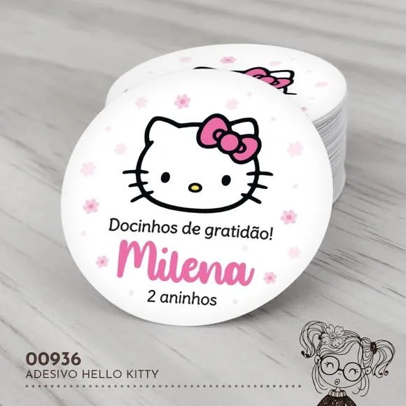 Adesivo Redondo Hello Kitty - 00936