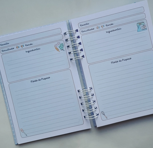 Caderno de Receitas Personalizado c/ Nome