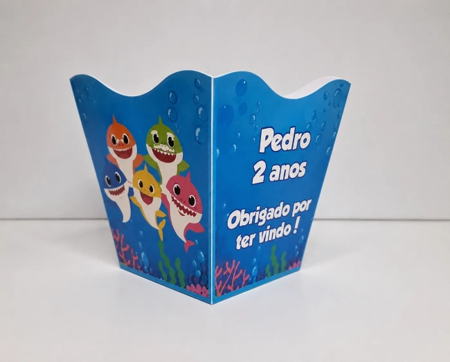 Centro de mesa Baby Shark cachepot personalizado