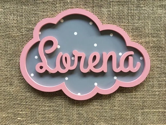 PORTA DE MATERNIDADE NUVEM COM NOME