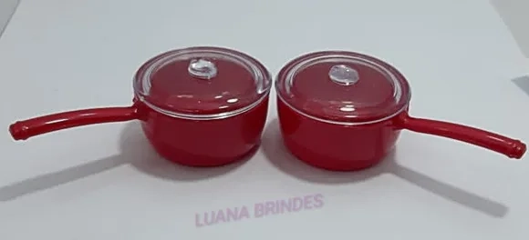 Panelinhas Vermelhas De Acrílico C/tampa - Pct C/10 Unidades