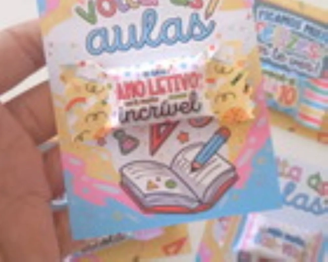 Balinha com Card - Lembrancinha Volta às aulas