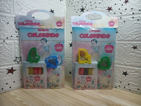 Kit Colorir Livro + Massinha + Giz de Cera