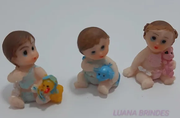 Enfeites Bebês sentadinhos de Resina - pct c/6 unidades