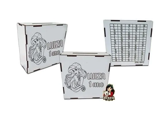 Cofrinho Personalizado Ariel Lembrancinha