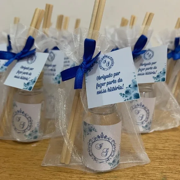 Lembrancinha casamento Aromatizador floral azul royal
