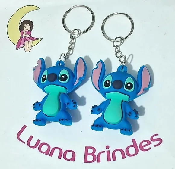 Chaveiro Stitch de Borracha Pacotes com 2 Unidades