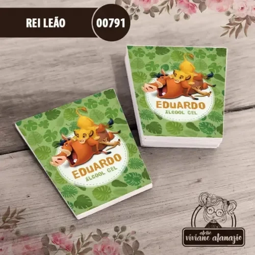 Adesivo Bisnaga Álcool Gel Rei Leão - 00791