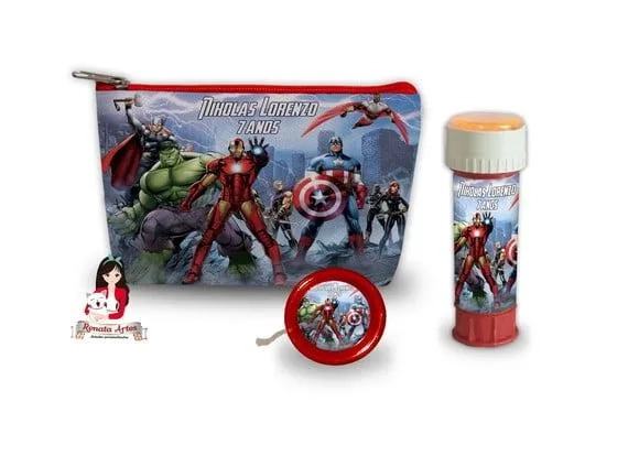 Necessaire com Ioiô e Bolhas de Sabão Vingadores