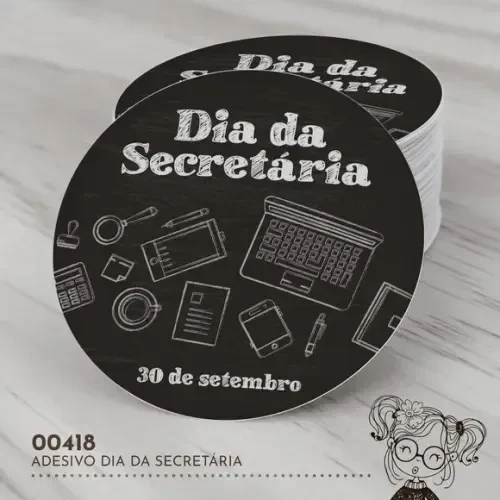 Adesivo Redondo Dia da Secretária - 00418