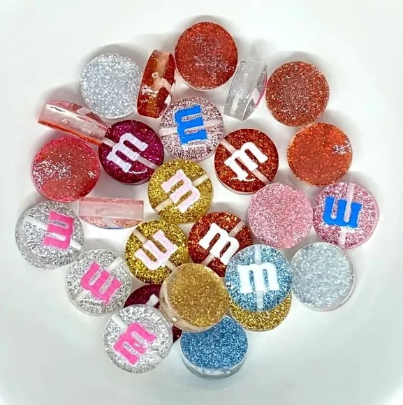 Miçanga Pastilha M&m's Translúcida 14mm Pacote C/20 Unidades