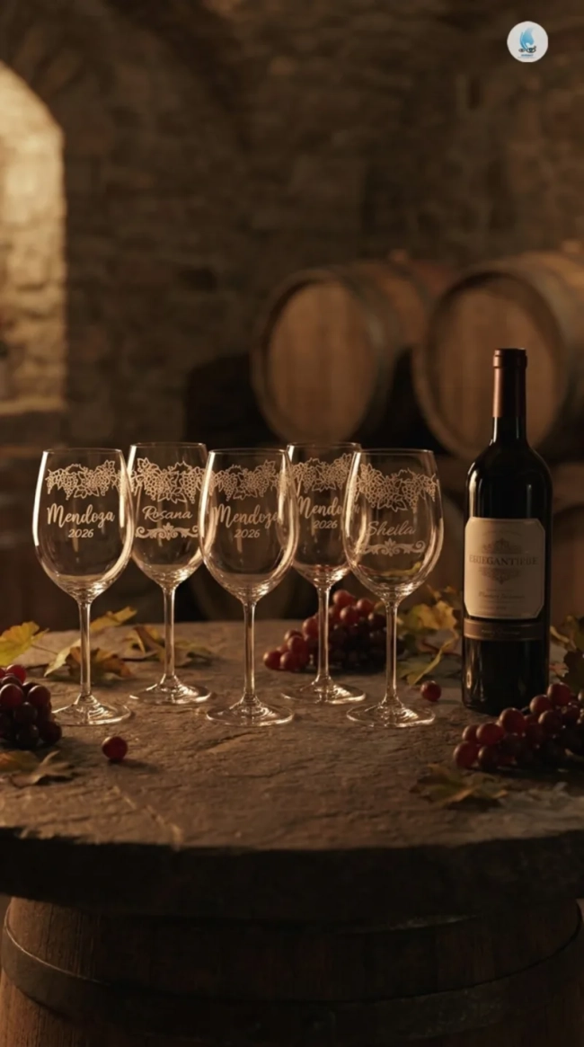Taça de Cristal com Titânio para Vinho ou Água 580ml Jateada