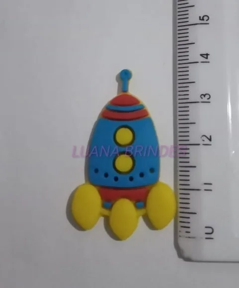 Apliques Foguetes Coloridos de borracha - pct c/8 unidades
